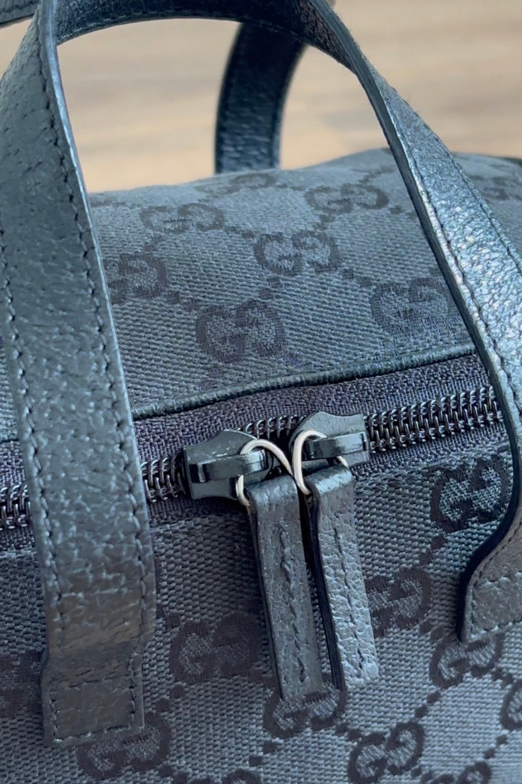 Authentic Black Gucci Beauty Cosmetic Vanity Toiletry Bag