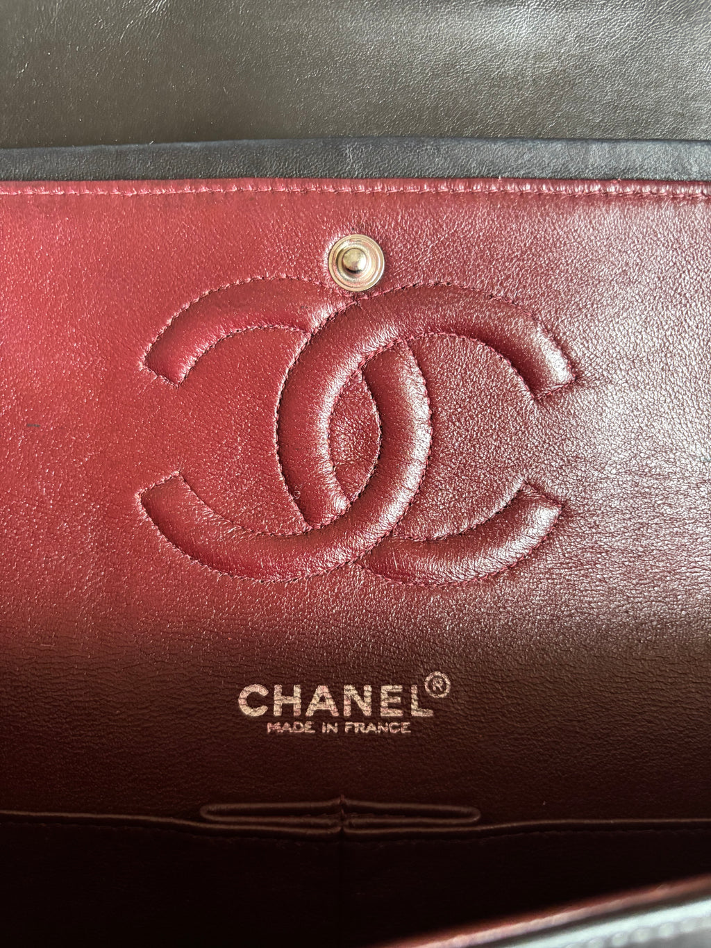 Authentic Chanel Medium Flap 11.12 Black Lambskin Leather Silver Hardware