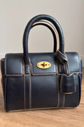 Authentic Mulberry Mini Bayswater Dark Navy Gold Hardware