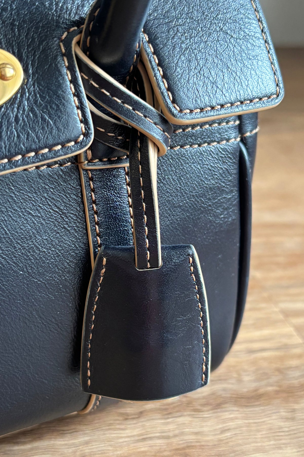 Authentic Mulberry Mini Bayswater Dark Navy Gold Hardware