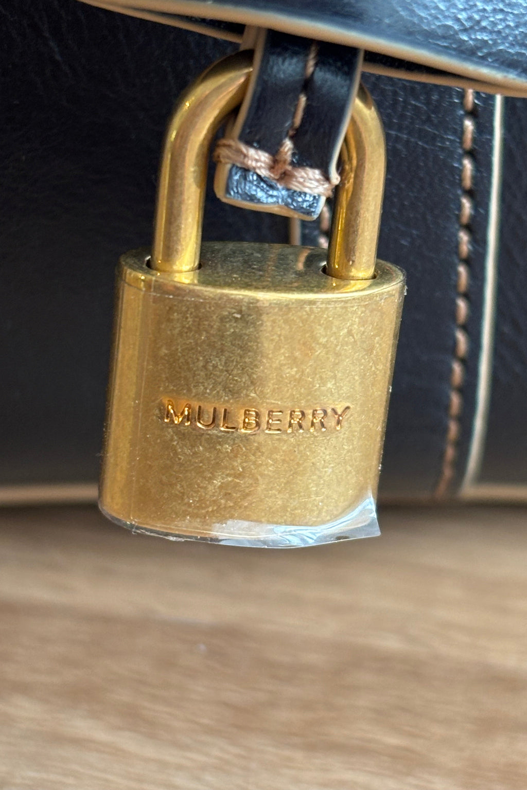 Authentic Mulberry Mini Bayswater Dark Navy Gold Hardware